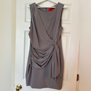 Zac Posen Cocktail Sleeveless Dress in soft grey.